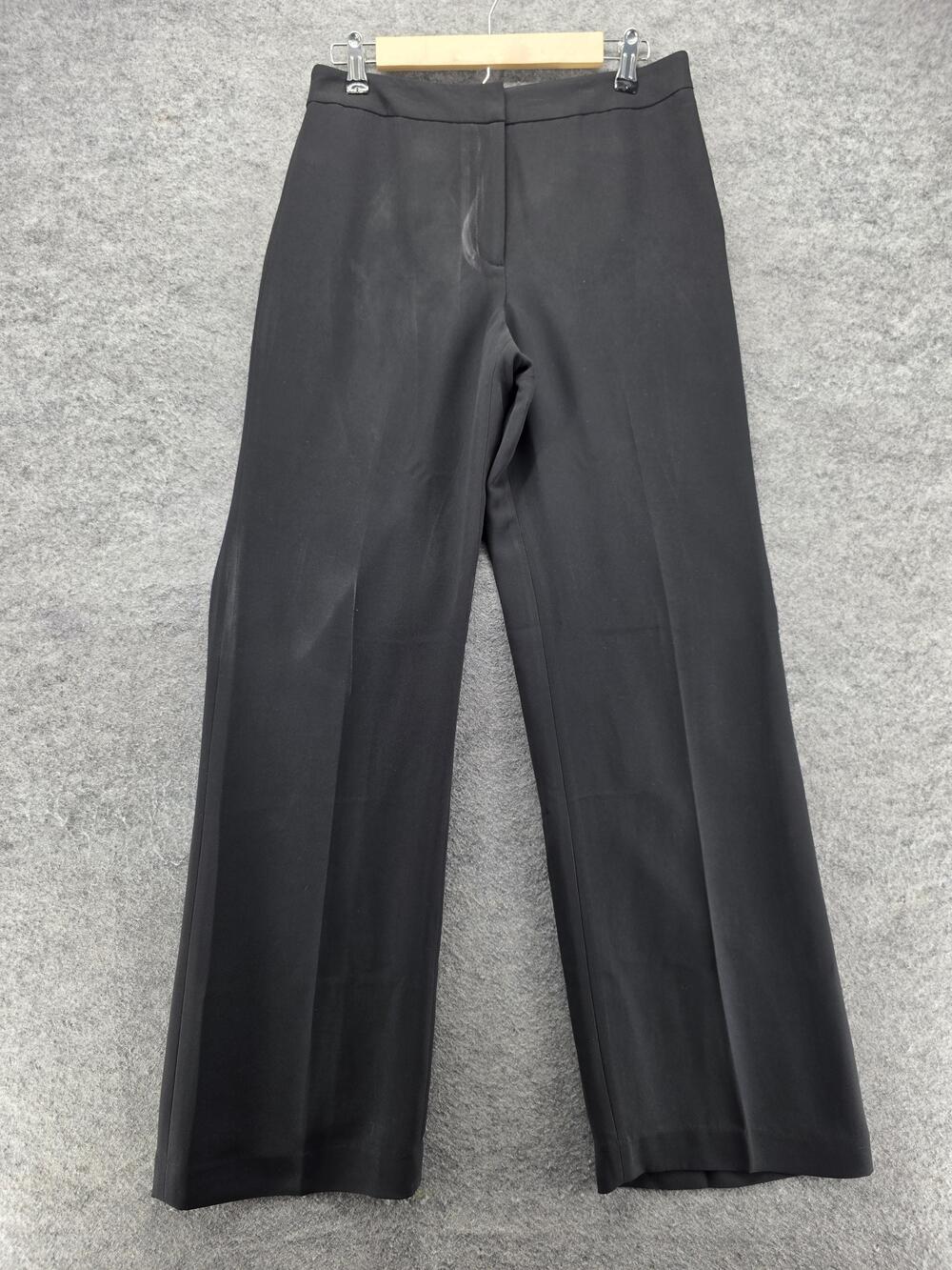 Ann Taylor Pants Womens 6 Black Audrey Dress Pants Pleated Lined Stretch 32 In